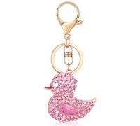 Wincredulous Duck Keychain Shiny Crystal Diamond Ducky Keychain Key Ring Gift for Duck Lover Party Women Purse(Pink,1pc)