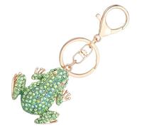 Wincredulous Frog Keychain,Cute Rhinestone Frog Party Gift Keychain for Frogs Lover Women Purse Bag Charms Men Car Key Decor (Green)