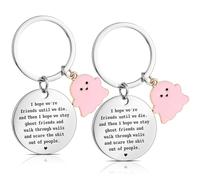Wincredulous Inspirational Keyring,Best Friend Keychains Thank You Keyring Gifts Couple Friendship Gifts Funny Birthday Party Gifts for Him Her BBF Classmates (2, Pink)