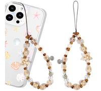 Wincredulous Phone Charm Starfish Lanyard Wrist Strap Smartphone Chain String Charm for Earphone Case(Beige Shell Cell-B,1PC)