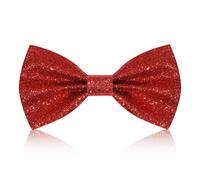 Wincredulous Pre-Tied Bow Tie for Men Shiny Sequin Bowtie Sparkling Glitter Christmas Birthday Party Fancy Dress (Red-a, 1pc)