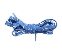 WINCUR 2 Pairs Flat Shoelaces, 0.31" Wide Athletic Shoe Laces Strings Replacement for Fashion Sneakers Extral Long, Blue White, 1.4m/55"