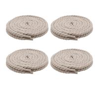 WINCUR 4 Pairs Three Strand Twisted Shoelaces, 0.32" Width Poly-Cotton Braided Shoelaces,Thick Rope Shoe Lace Strings, Beige, 120cm/47"