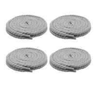 WINCUR 4 Pairs Three Strand Twisted Shoelaces, 0.32" Width Poly-Cotton Braided Shoelaces,Thick Rope Shoe Lace Strings, Grey, 140cm/55"