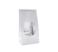 WINCUR 50 Pack Paper Bread Bags with Clear Window, Disposable Tin Tie Tab Lock Cookie Sourdough Loaf Bag for Homemade Cookies Snacks Breads(White 90 * 60 * 170mm/3.54 * 2.36 * 6.69")