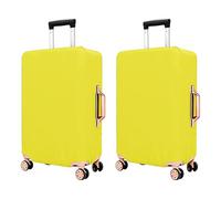 WINCUR High Resilience Travel Luggage Cover Sleeve Protector, Scratch Resistant & Dustproof Baggage Case for Wheeled Luggage,Not Included Suitcase,2 Pack(White 18-20"), Yellow, 22-24", Central