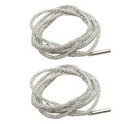 WINCUR Rhinestone Glitter Ropes, Bling Sparkly Shiny Diamond Shoe Laces Strings for Sneakers,Hoodie String Shoelaces 2 Pcs, White, 100cm/39"