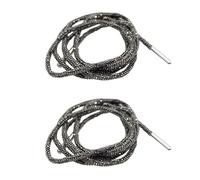 WINCUR Rhinestone Glitter Ropes, Bling Sparkly Shiny Diamond Shoe Laces Strings for Sneakers,Hoodie String Shoelaces 2 Pcs, Grey, 100cm/39"