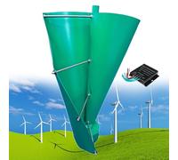 Wind 12000W Vertical Turbine Kit, 12V/24V/48V 2 Blades Helical Magneticwith Controller, Suitable for Home Factory Use,A-24V