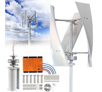 Wind 12V 24V 48V Vertical Complete Kit, 3 Blades, 8000W Turbine with Controller, for Terrace Marine Camper Chalet Boat,48V
