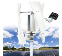 Wind 14000W Low Noise Vertical Turbine with Controller,3 Phase AC 12V 24V 48V 110V 220V Vertical Energy Power Kit, for Home Energy Supplementation,White-110V