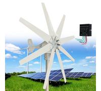 Wind 14000W Turbine, DC 12V/24V/48V/110V/220V Turbine with 8 Blades, Turbine Kit with Controller, for Homes Energy Supplementation,110V