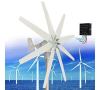 Wind 14000W Turbine Kit, 12/24/48V/110V/220V Windmillwith 8 Blade, Charge Controller, Powerfor Marine, RV, Home, Hybrid Solar,220V