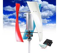 Wind 14000W Vertical Turbine, 3 Blades Low Noise 12V/24V/48V/110V/220V Set for Family with Controller, for Home Street Lighting,Color-48V