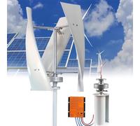 Wind 8000W Vertical Turbine, 3 Blades Low Noise 12V/24V/48V Windmill Generate Turbin Complete Controller for Home Street Lighting,24V