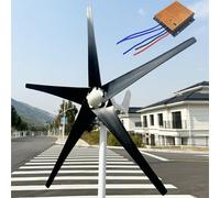 Wind Accessories 800W / 1000W / 1200WPower 12V / 24V / 48V And 5 Black Blades, 2.5m/s StartSpeed Boats, Terraces, Home,1200W,24V