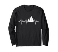 Wind and Waves - Sailing Heartbeat Yacht Lover Long Sleeve T-Shirt
