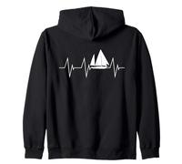 Wind And Waves - Sailing Heartbeat Yacht Lover Zip Hoodie