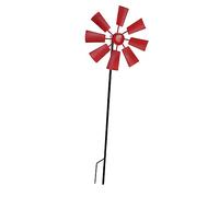 Wind Catcher Iron Wind Toys Wind Sculpture Windmill for Garden Lawn Backyard Red, 22x18x68cm