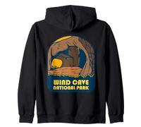 Wind Cave National Park Retro Cavern Explorer Zip Hoodie