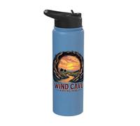 Wind Cave National Park Scenic Wildlife Sunset Stainless Steel Insulated Water Bottle