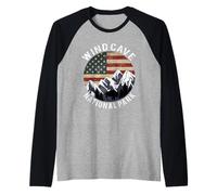 Wind Cave National Park Shirt Camping South Dakota Vintage Raglan Baseball Tee