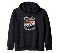 Wind Cave National Park Shirt Camping South Dakota Vintage Zip Hoodie
