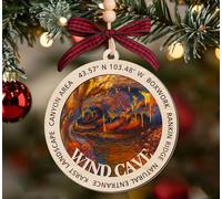 Wind Cave National Park Wooden Ornament - 2 Layer Christmas Keepsake - U.S. Parks Travel Souvenir - Gift for Hikers - 2X4 Inch Wood Décor