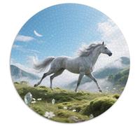Wind-Chaser A Thoughtful 1000pc Round Puzzle with Horse, Ideal for Relaxation Corners, Great for Artistic Souls 1000pcs (67.5x67.5cm)