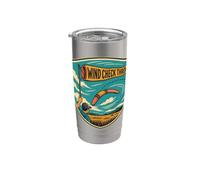 Wind Check Throw Boomerang Flight Over Open Field Stainless Steel Insulated Tumbler