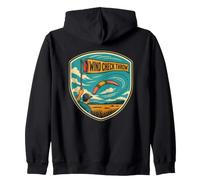 WIND CHECK THROW Boomerang Flight over Open Field Zip Hoodie