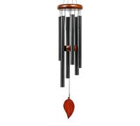 Wind Chime 27 Inch Aluminium Tubes Wind Chimes for Garden Wind Chimes Indoor Garden Decor with 6 Tuned Pipes Weather Resistant Hanging Decor for Patio Yard Home Outdoor Black