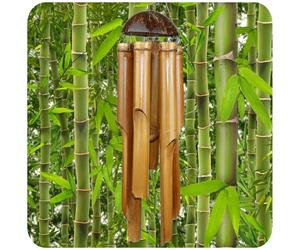 Wind Chime 30 Cm Bamboo Wood Decoration Mobile Sound Tubes Garden Feng Shui