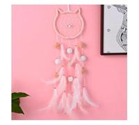 Wind chime， Beautiful Cat Dream Catcher Feather Lace Windchime(C)