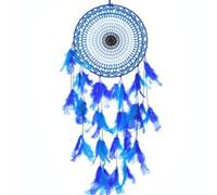 Wind Chime Blue Dream Catchers Tree of Life with Feathers Dreamcatcher for Wall Hanging Decoration Nursery Art Ornament Craft Dreamcatcher