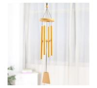 Wind Chime,Brass Decorative Hanging Bell,Four Metal Tube Design,Solid Wood Dome,Suitable for Balcony and Bedroom(Color3)