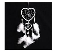 Wind chime， Feather Dream Catcher Wind Chimes Car Interior Wall Ornaments(Bianco)
