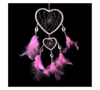 Wind chime， Feather Dream Catcher Wind Chimes Car Interior Wall Ornaments(Roze)