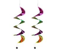 Wind Chime for the Garden, Pack of 2 Spiral Windsocks with Colourful Rainbow Streamers, Decorative Windsocks for Outdoor Use, Yard, Patio, Balcony, Park, Camping, Picnic