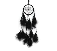 Wind chime， Handmade Dream Catcher Net With Feathers 55 Cm Wall Hanging Dreamcatcher Craft Gift(Black)
