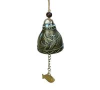Wind Chime Handmade Pendant Dragon and Fish Patterned Temple Bell Retro Decoration Wall Hanging for Indoor and Outdoor(Color-07)