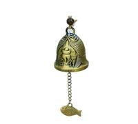 Wind Chime Handmade Pendant Dragon and Fish Patterned Temple Bell Retro Decoration Wall Hanging for Indoor and Outdoor(Color-06)