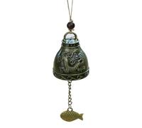 Wind Chime Handmade Pendant Dragon and Fish Patterned Temple Bell Retro Decoration Wall Hanging for Indoor and Outdoor(Color-09)