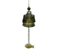 Wind Chime Handmade Pendant Dragon and Fish Patterned Temple Bell Retro Decoration Wall Hanging for Indoor and Outdoor(Color-05)