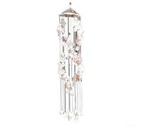 Wind Chime in Mediterranean Style Seashell Decor Bringing Good Luck and Relaxing Melodies to Your Space (White)