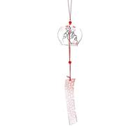 Wind Chime Indoor Creative Japanese Style Wind Chime Glass Hanging Craft Wind Bell Pattern Multiple Style Decoration Window Chimes(A)