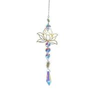 Wind Chime Lotus Flower Pendant For Wedding Party Home Decoration Hanging Ornament Photo Props For Outdoor Garden Home Decor(Gold)
