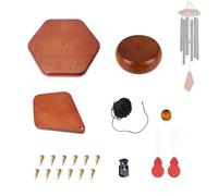 Wind Chime Parts Replacement, 20 PCS Wind Chime Repair Kit Including Hexagon Top, Clapper, Wind Catcher, 16.4FT Nylon Cord, Brass Pin, Wind Chime Supplies for DIY Wind Chimes Making and Restring