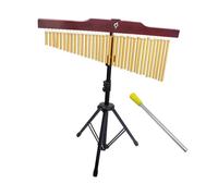 Wind Chime Percussion 36 Bells Chime Bar Wind Gold Single-Row Solid Aluminum Alloy Chimes Wooden with Adjustable Mounting Stand