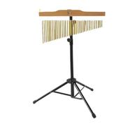 Wind Chime Percussion 36 Tone Metal Golden Bar Chimes Single-row Percussion Instrument with Tripod Stand Striker Mallet for Music Lover